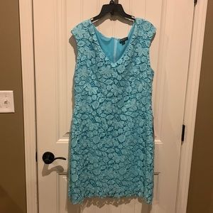 Lauren Ralph Lauren Turquoise Lace Dress Size 16